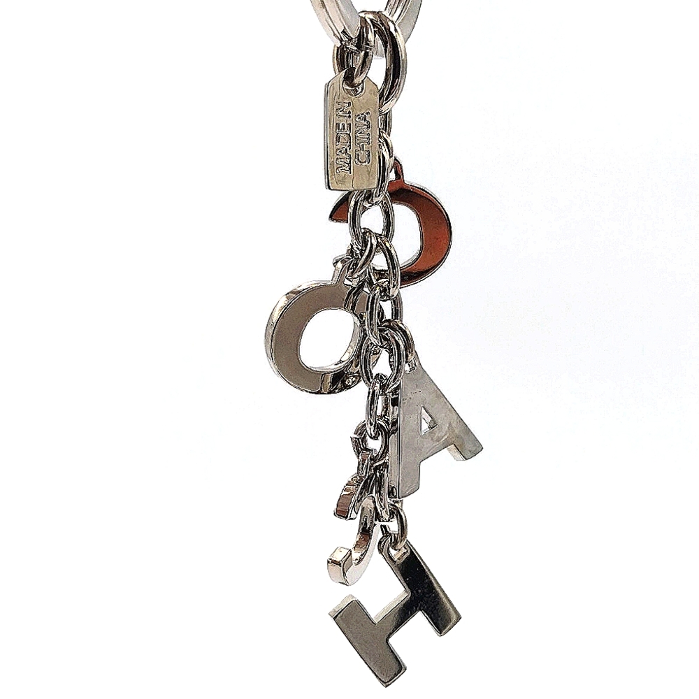 Vintage COACH Swarovski Crystals Silver Purse Charm Multi Keychain Fob - Picture 4 of 8